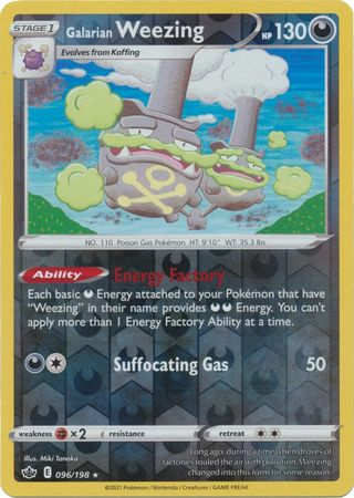 Chilling Reign - 096/198 - Galarian Weezing (Reverse Holo)