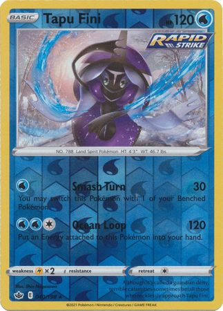 Chilling Reign - 040/198 - Tapu Fini (Reverse Holo)