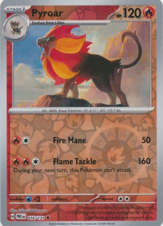 Prismatic Evolutions - 016/131 - Pyroar (Reverse Holo)