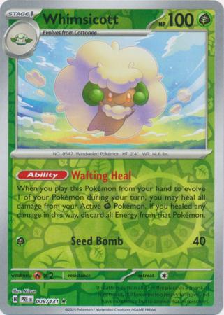 Prismatic Evolutions - 008/131 - Whimsicott (Reverse Holo)