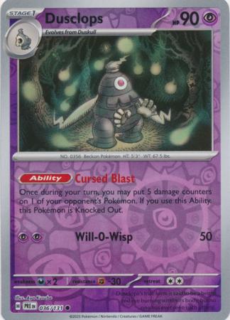 Prismatic Evolutions - 036/131 - Dusclops (Reverse Holo)