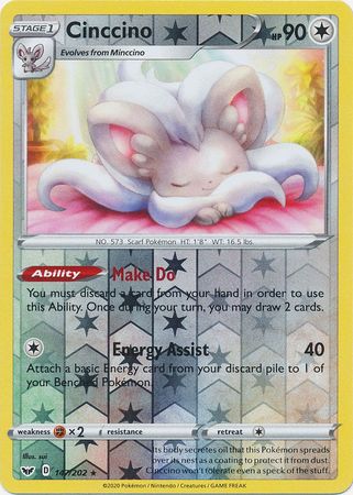 Sword & Shield - 147/202 - Cinccino (Reverse Holo)