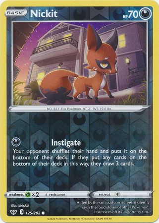 Sword & Shield - 125/202 - Nickit (Reverse Holo)
