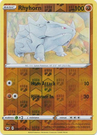 Sword & Shield - 096/202 - Rhyhorn (Reverse Holo)