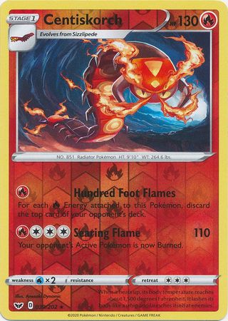 Sword & Shield - 039/202 - Centiskorch (Reverse Holo)