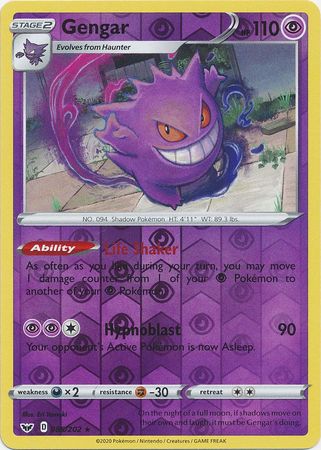Sword & Shield - 085/202 - Gengar (Reverse Holo)
