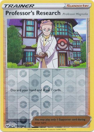 Sword & Shield - 178/202 - Professor's Research (Professor Magnolia) (Reverse Holo)