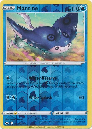 Sword & Shield - 052/202 - Mantine (Reverse Holo)