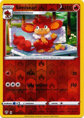 Darkness Ablaze - 027/189 - Simisear (Reverse Holo)