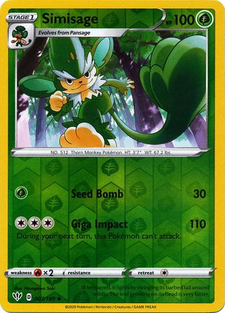 Darkness Ablaze - 007/189 - Simisage (Reverse Holo)