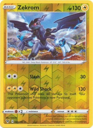 Karta Pokémon - Vivid Voltage - 060/185 - Zekrom (Reverse Holo)