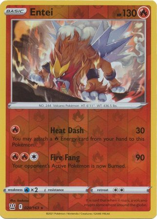 Battle Styles - 020/163 - Entei (Reverse Holo)