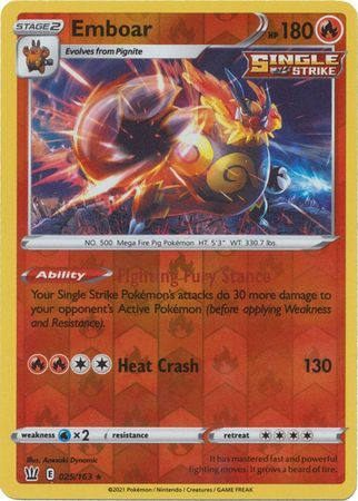 Battle Styles - 025/163 - Emboar (Reverse Holo)