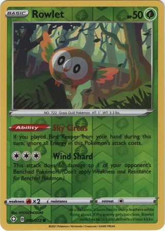 Shining Fates - 006/072 - Rowlet (Reverse Holo)