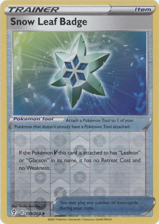 Karta Pokémon - Evolving Skies - 159/203 - Snow Leaf Badge (Reverse Holo)