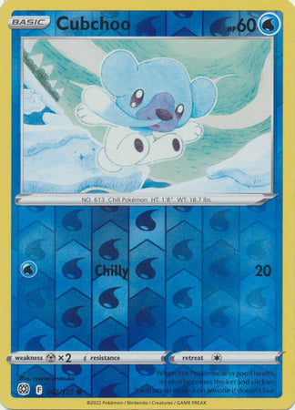Karta Pokémon - Brilliant Stars - 042/172 - Cubchoo (Reverse Holo)