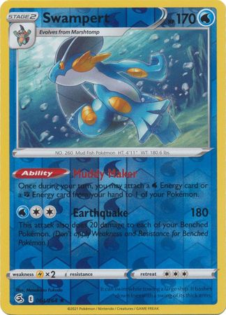 Karta Pokémon - Fusion Strike - 064/264 - Swampert (Reverse Holo)