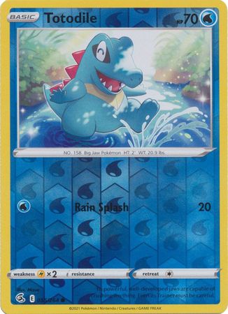 Karta Pokémon - Fusion Strike - 055/264 - Totodile (Reverse Holo)