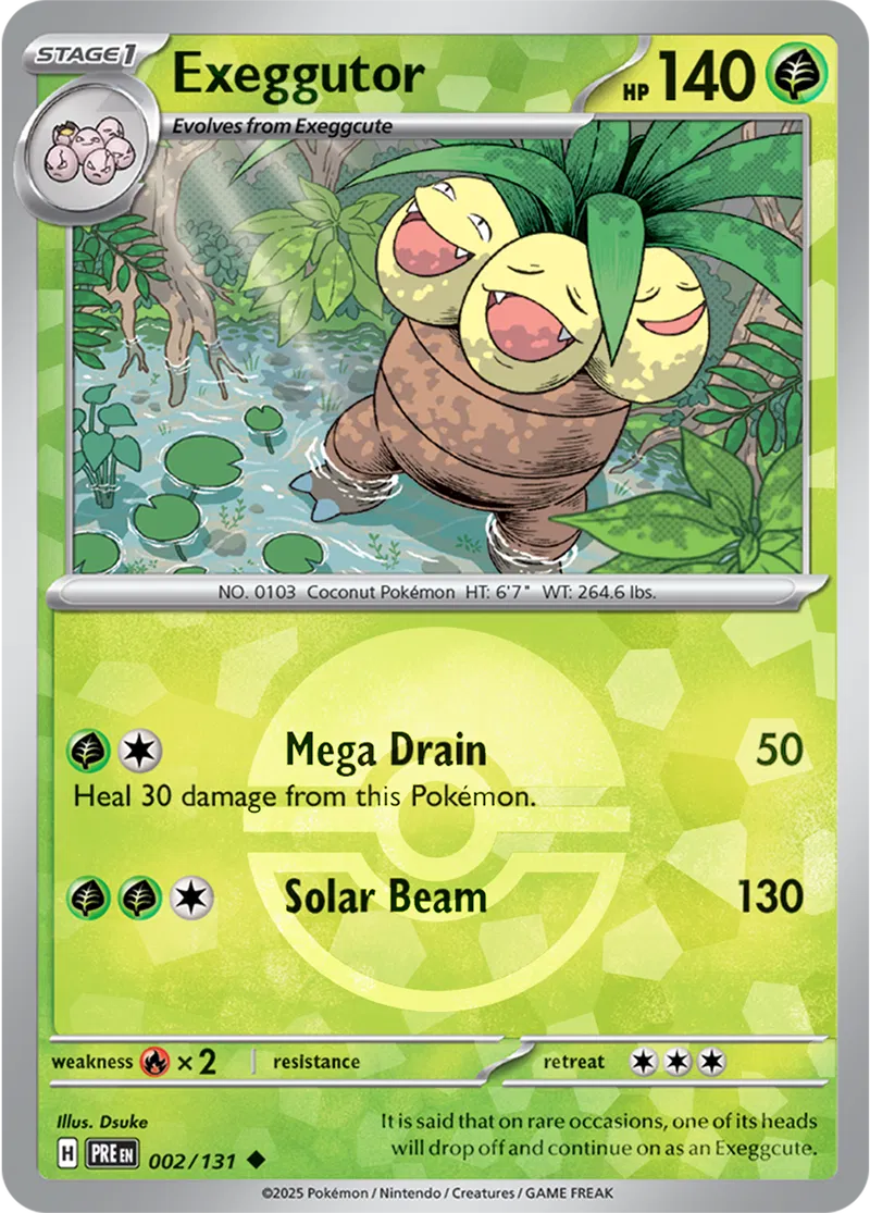 Prismatic Evolutions - 002/131 - Exeggutor (Poké Ball Holo)