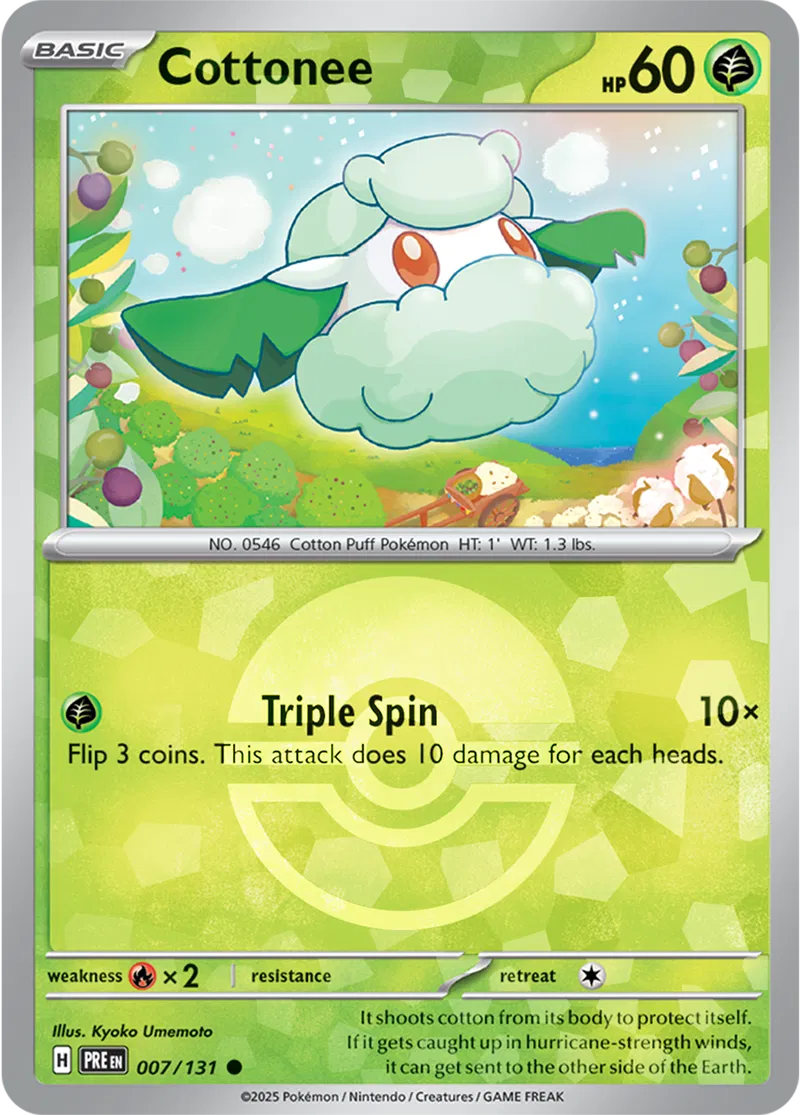 Prismatic Evolutions - 007/131 - Cottonee (Poké Ball Holo)