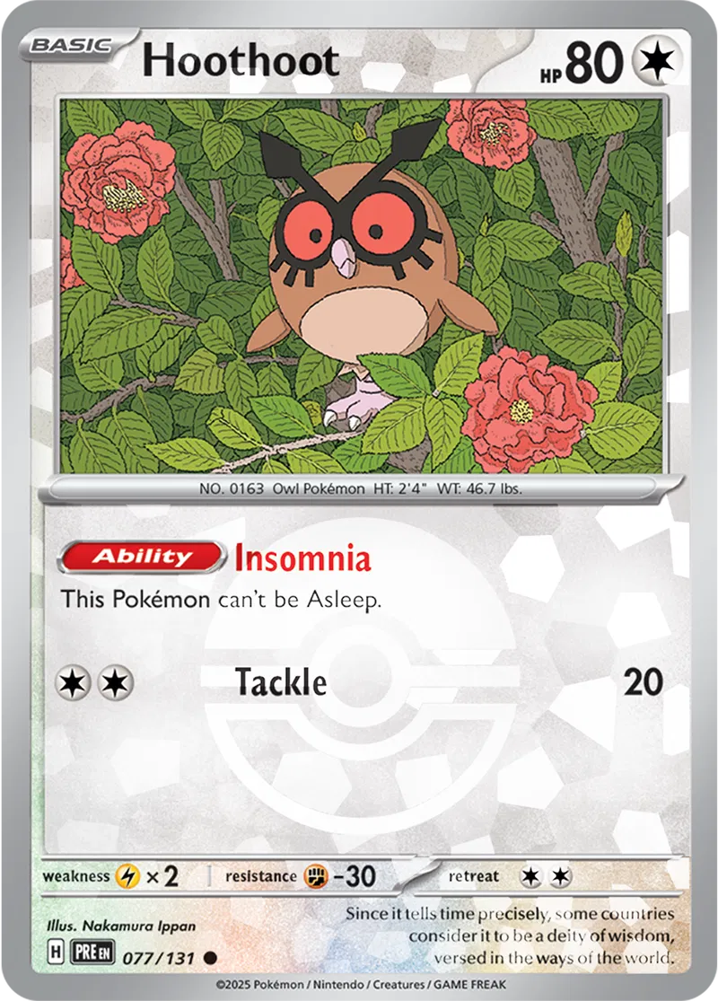 Prismatic Evolutions - 077/131 - Hoothoot (Poké Ball Holo)