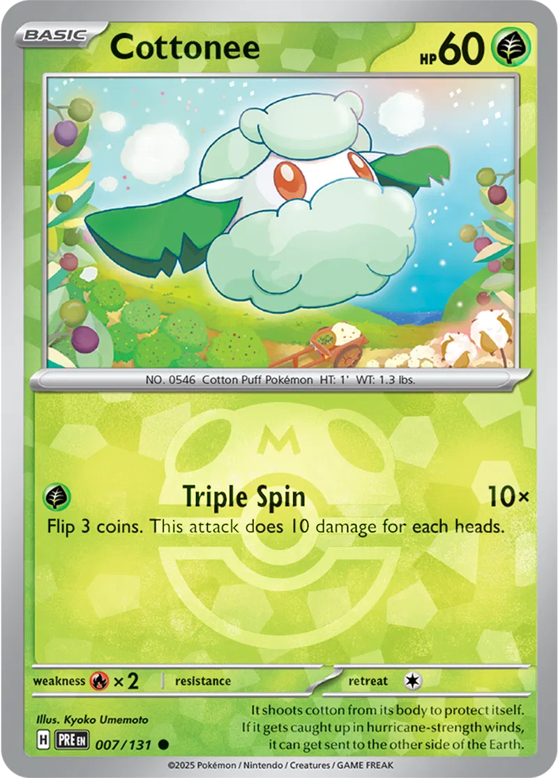Prismatic Evolutions - 007/131 - Cottonee (Master Ball Holo)