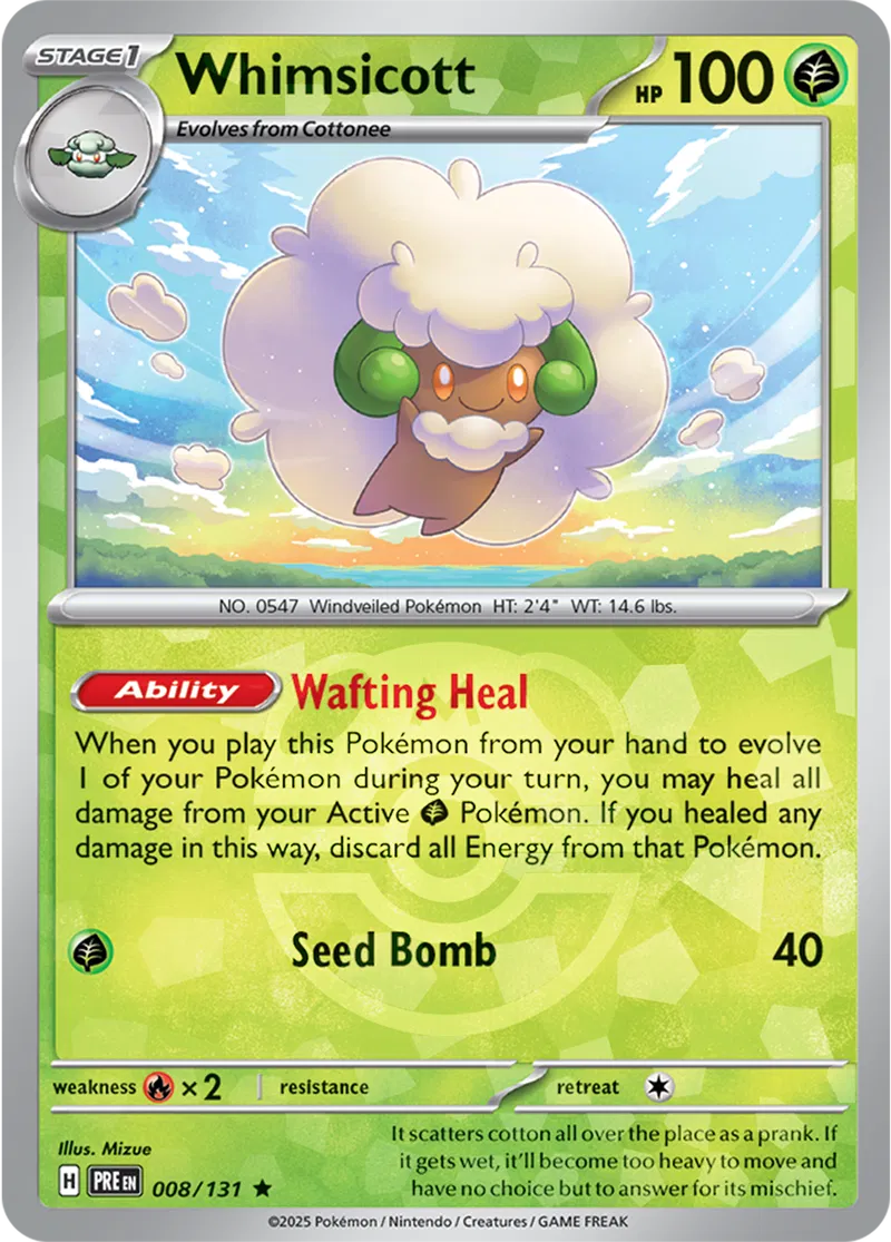 Prismatic Evolutions - 008/131 - Whimsicott (Master Ball Holo)
