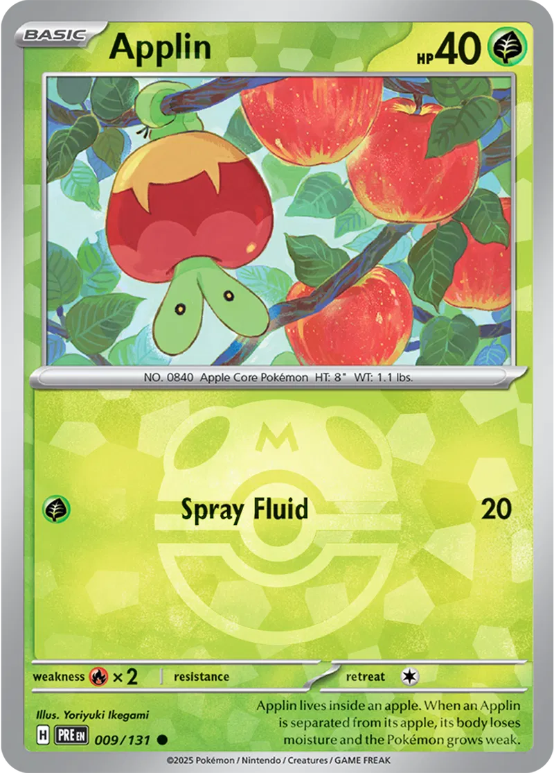 Prismatic Evolutions - 009/131 - Applin (Master Ball Holo)