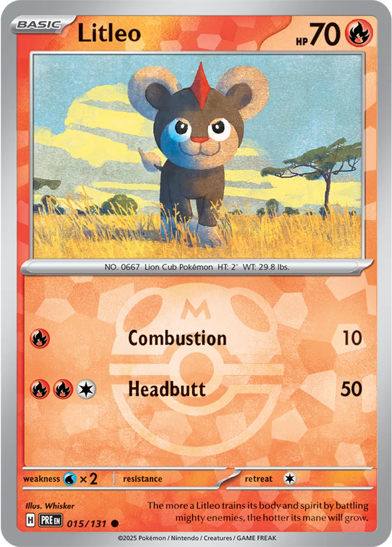 Prismatic Evolutions - 015/131 - Litleo (Master Ball Holo)