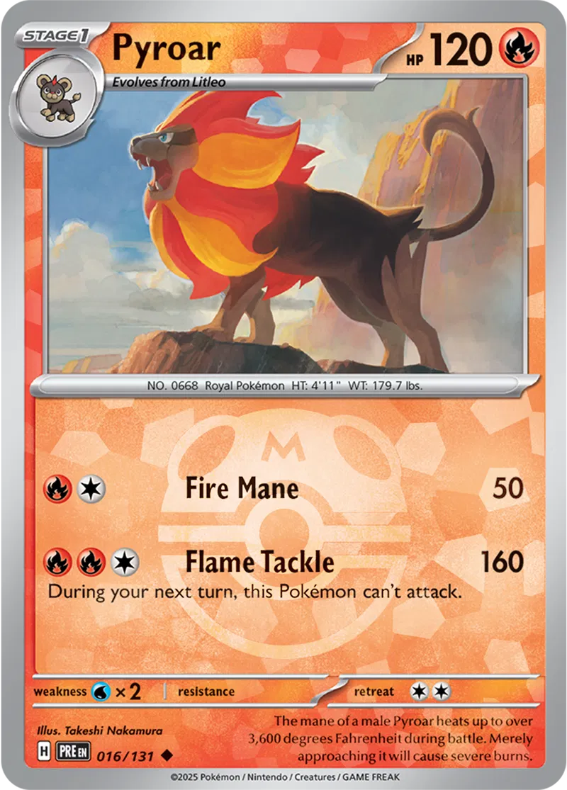 Prismatic Evolutions - 016/131 - Pyroar (Master Ball Holo)