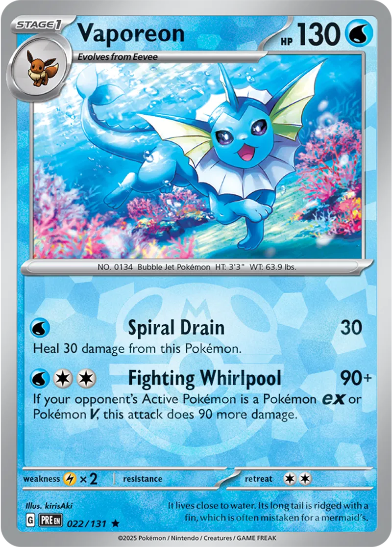 ポケモン - Vaporeon EX 149/131 Karta Pokémon - Prismatic Evolutions - 149/131 - Vaporeon ex