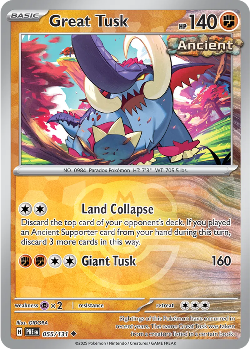 Prismatic Evolutions - 055/131 - Great Tusk (Master Ball Holo)