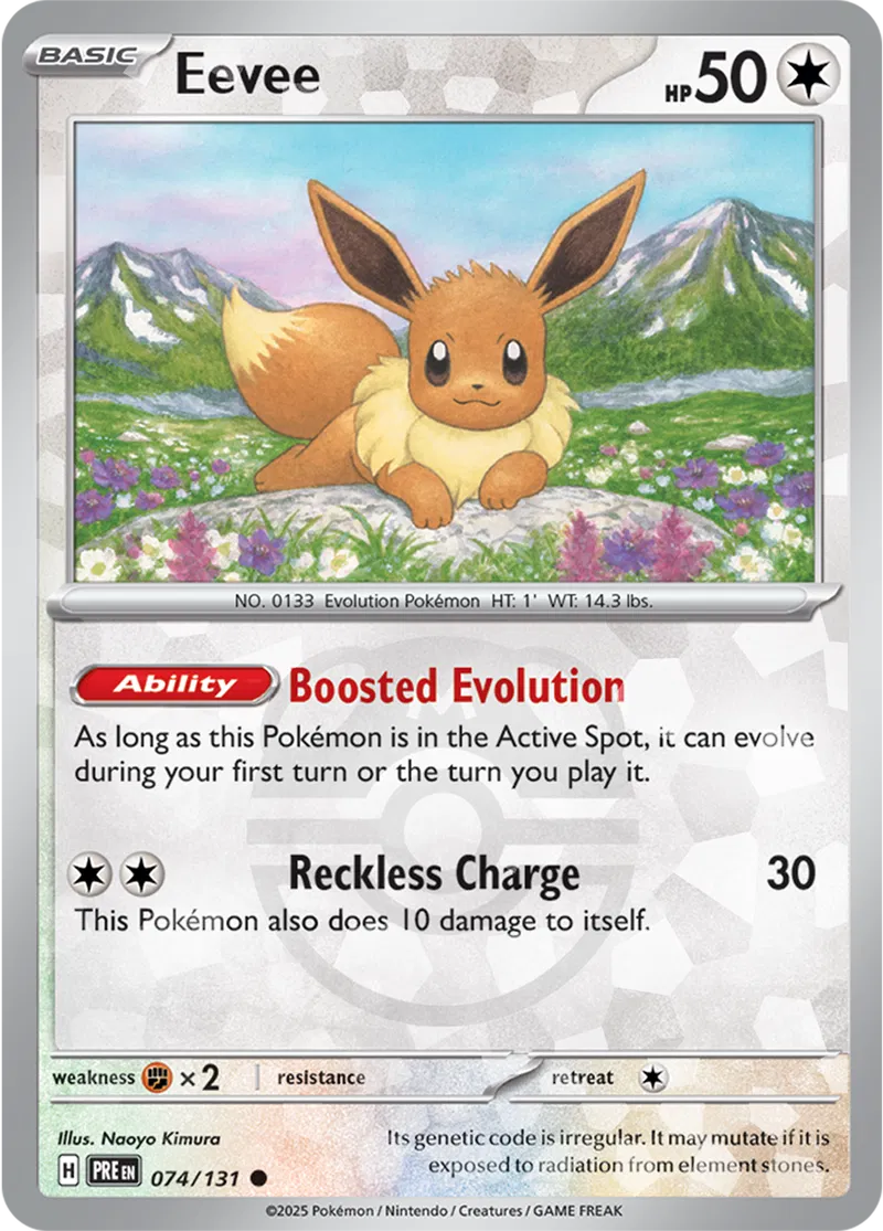 Prismatic Evolutions - 074/131 - Eevee (Master Ball Holo)