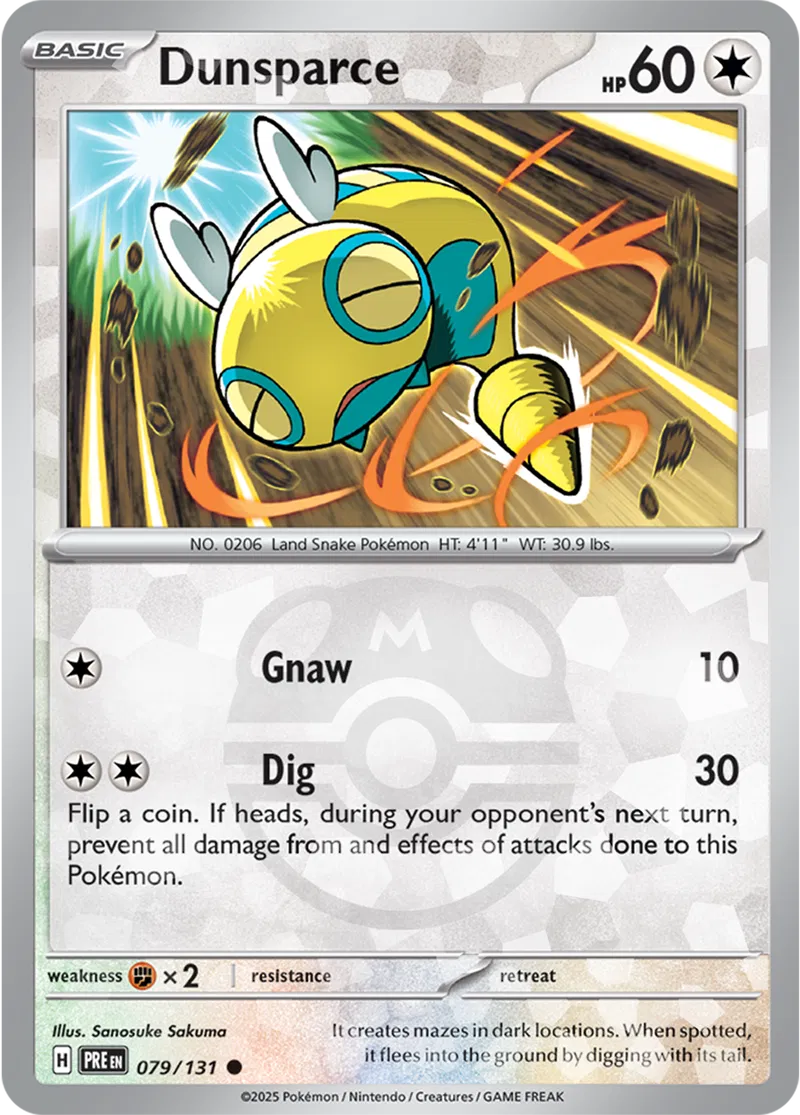 Prismatic Evolutions - 079/131 - Dunsparce (Master Ball Holo)