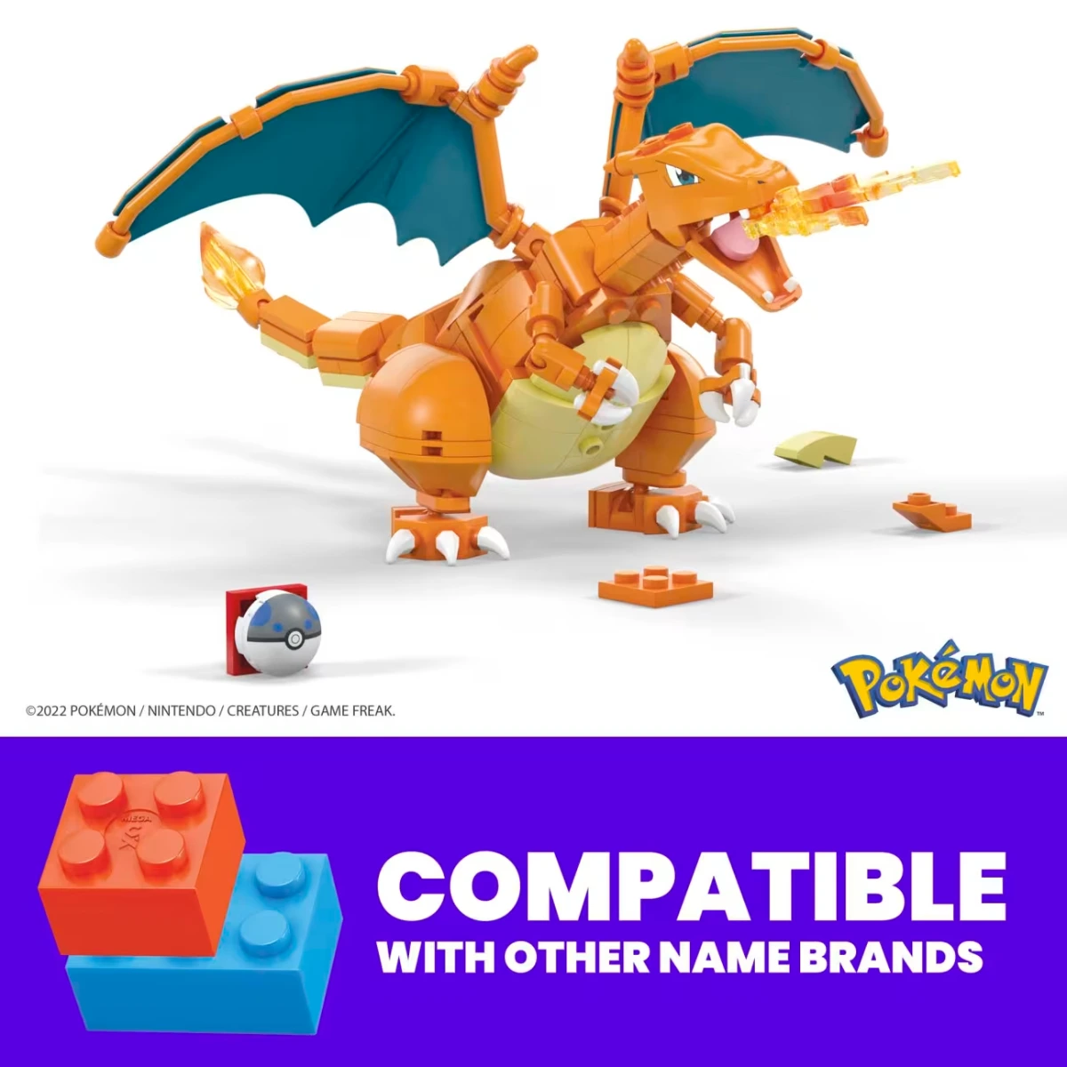Zestaw Charizard MEGA Construx – przypinka Heavy Ball w komplecie