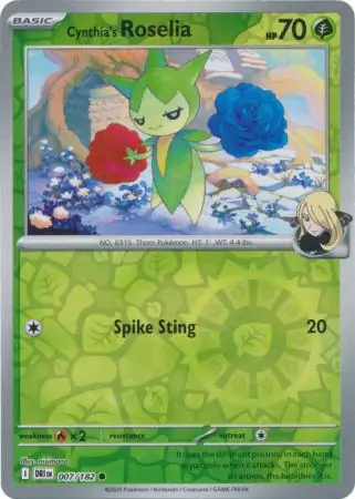 Destined Rivals - 007/182 - Cynthia's Roselia (Reverse Holo)