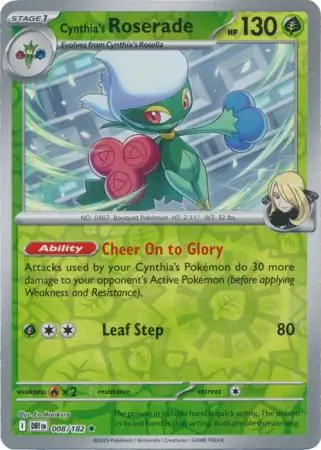 Destined Rivals - 008/182 - Cynthia's Roserade (Reverse Holo)