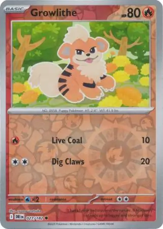 Destined Rivals - 027/182 - Growlithe (Reverse Holo)