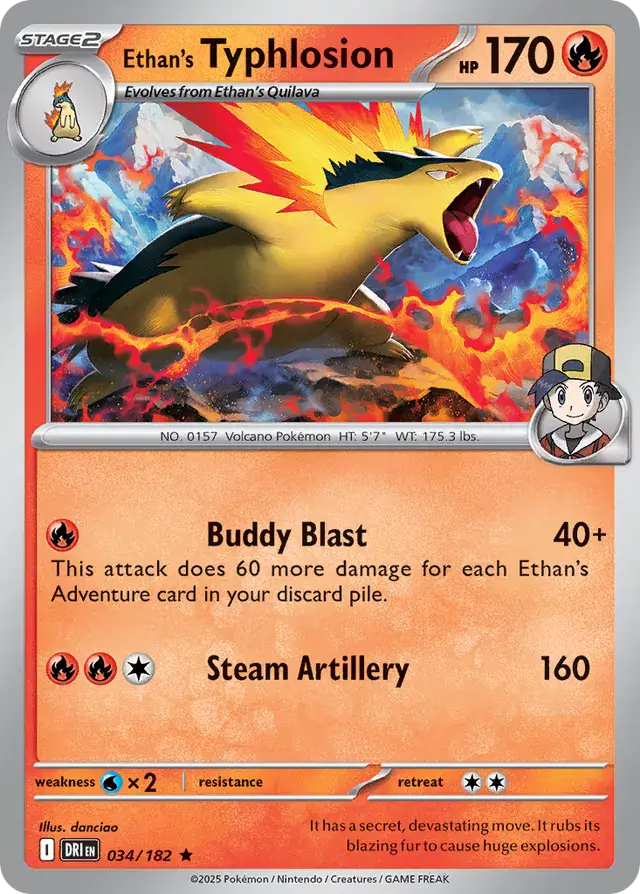 Destined Rivals - 034/182 - Ethan's Typhlosion (Holo)