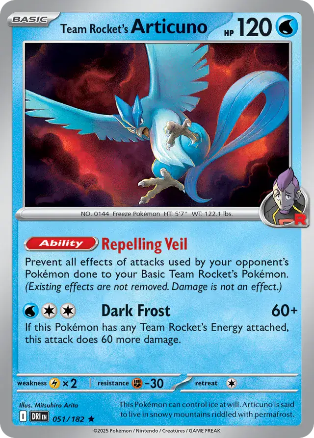 Destined Rivals - 051/182 - Team Rocket's Articuno (Holo)