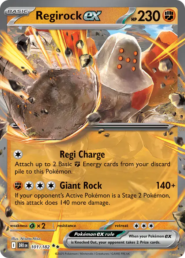 Destined Rivals - 101/182 - Regirock ex