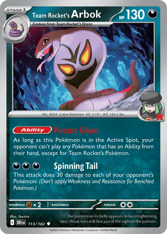 Destined Rivals - 113/182 - Team Rocket's Arbok