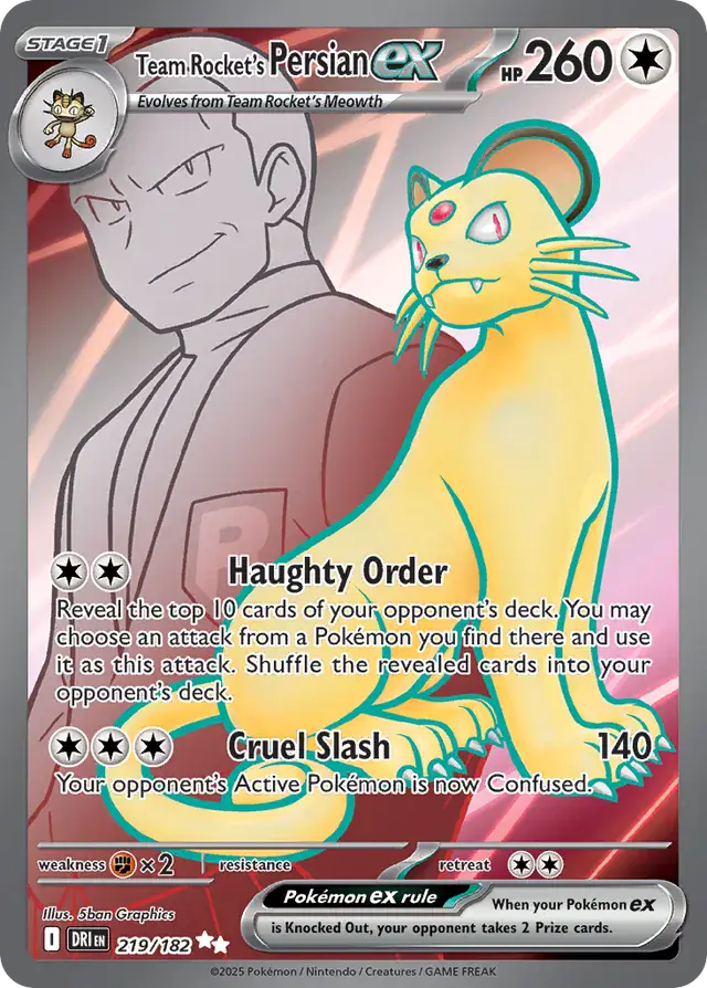 Destined Rivals - 219/182 - Team Rocket's Persian ex