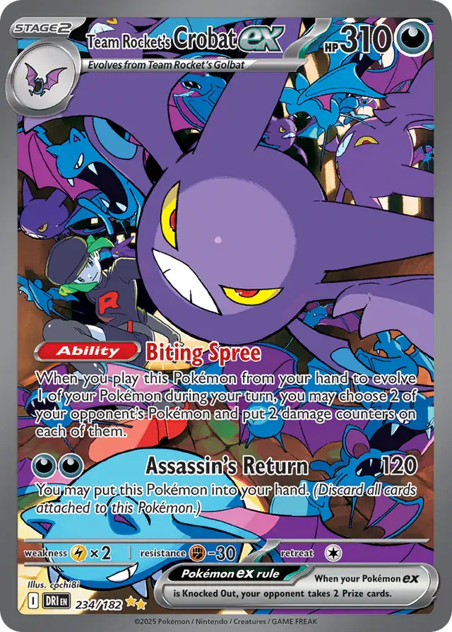 Destined Rivals - 234/182 - Team Rocket's Crobat ex