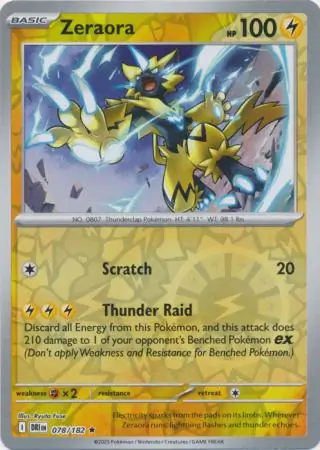 Destined Rivals - 078/182 - Zeraora (Reverse Holo)