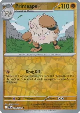 Destined Rivals - 091/182 - Primeape (Reverse Holo)