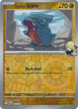 Destined Rivals - 102/182 - Cynthia's Gible (Reverse Holo)