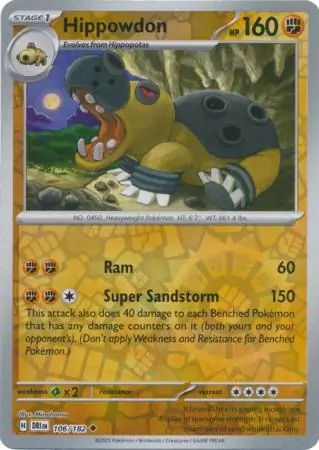 Destined Rivals - 106/182 - Hippowdon (Reverse Holo)