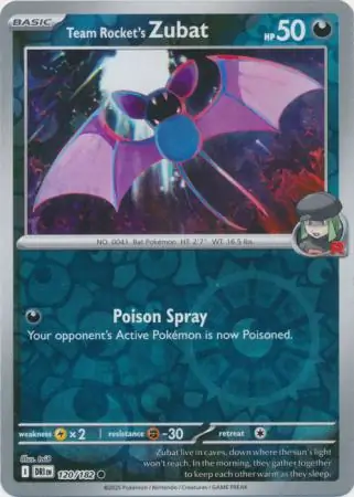 Destined Rivals - 120/182 - Team Rocket's Zubat (Reverse Holo)
