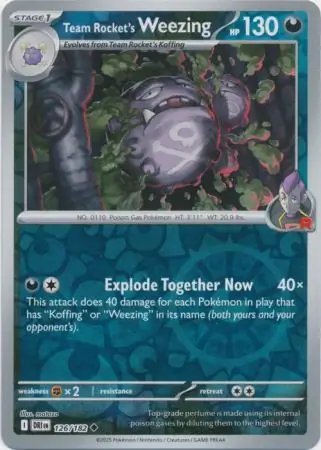 Destined Rivals - 126/182 - Team Rocket's Weezing (Reverse Holo)
